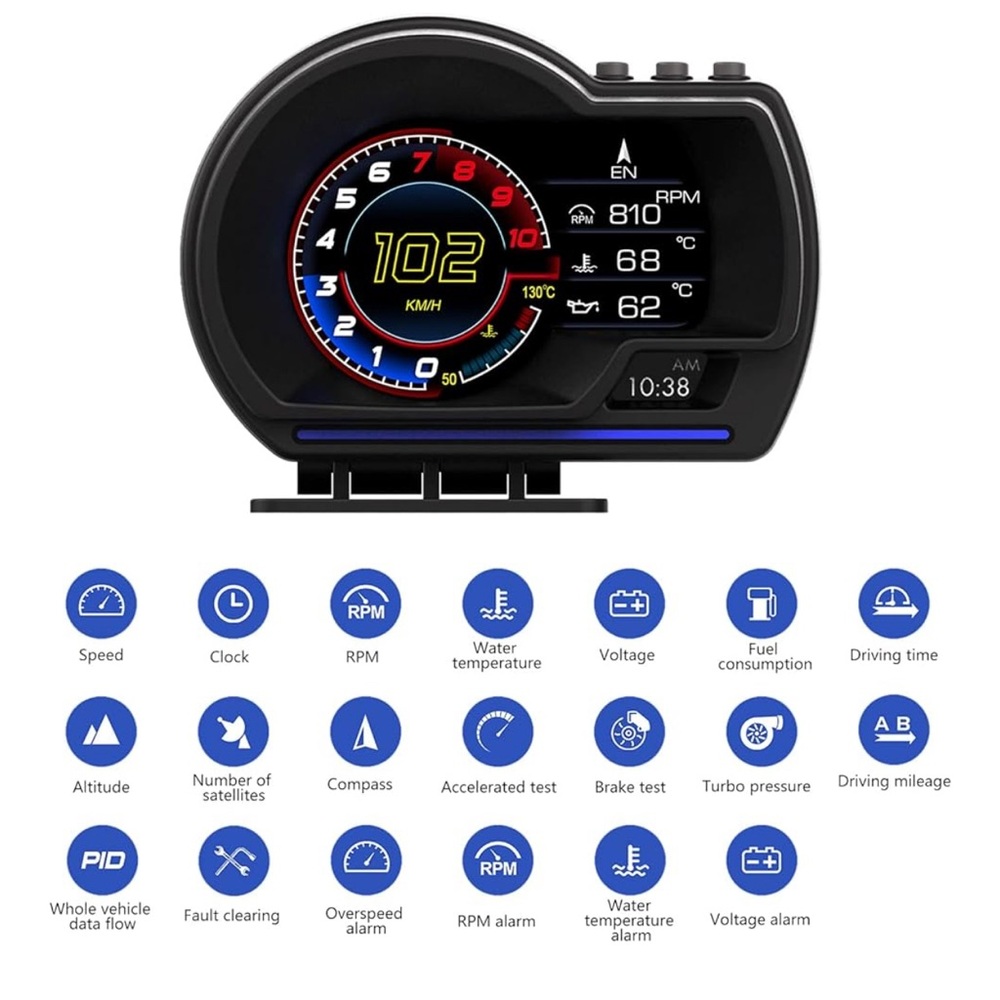 Car heads up display plugs into odb2 comes like new with cables and mount.